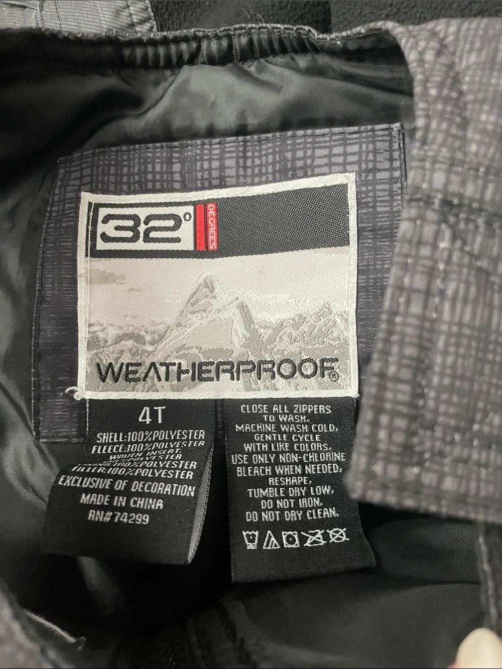 Weatherproof snowboard ski bibs boy 4T